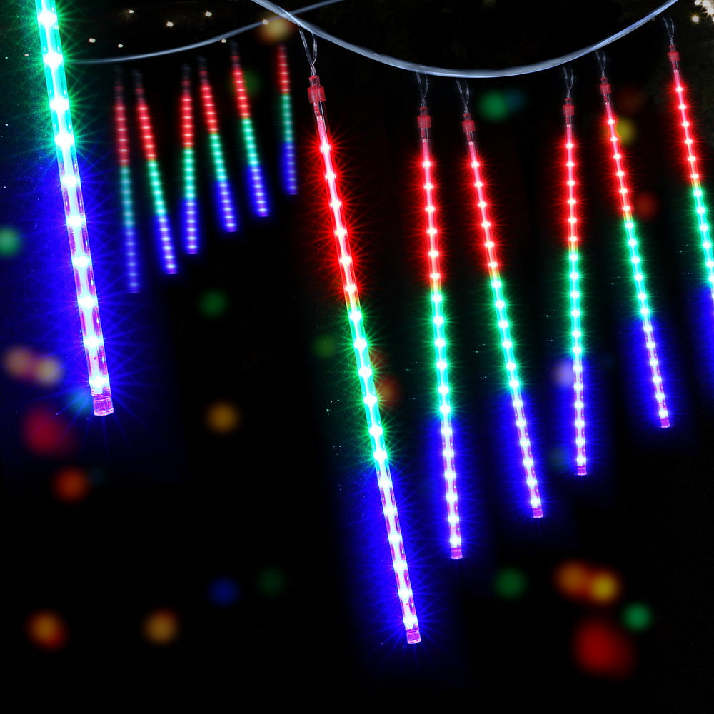 Jingle Jollys 7M Christmas Lights Shower Light 288 LED Icicle Falling Metor