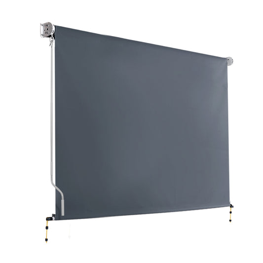Instahut 3X2.5M Outdoor Blinds Awning Roll Down Canopy Retractable Outdoor Blinds Window Shade Grey