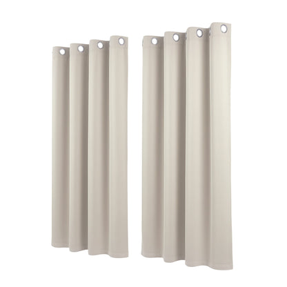 Artiss Blockout Curtains 2X 132x160cm Thermal Insulated Eyelet Drapes Beige