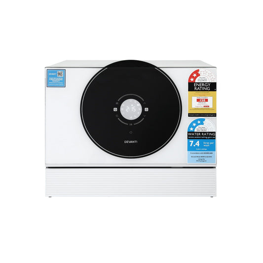 Devanti 6-Place Setting Benchtop Dishwasher 50cm White