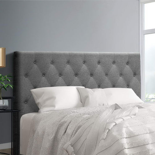 Artiss Bed Head Headboard Queen Size Fabric - CAPPI Grey