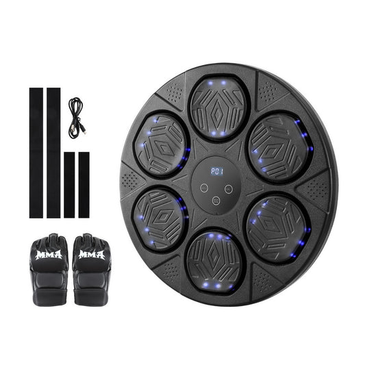 Everfit Music Boxing Machine Bluetooth Wall-Mounted Punch Target with LED Display & Gloves
