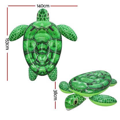 Bestway Float Turtle Rider Inflatable Ride On Floating Pool Lounger 153x140CM