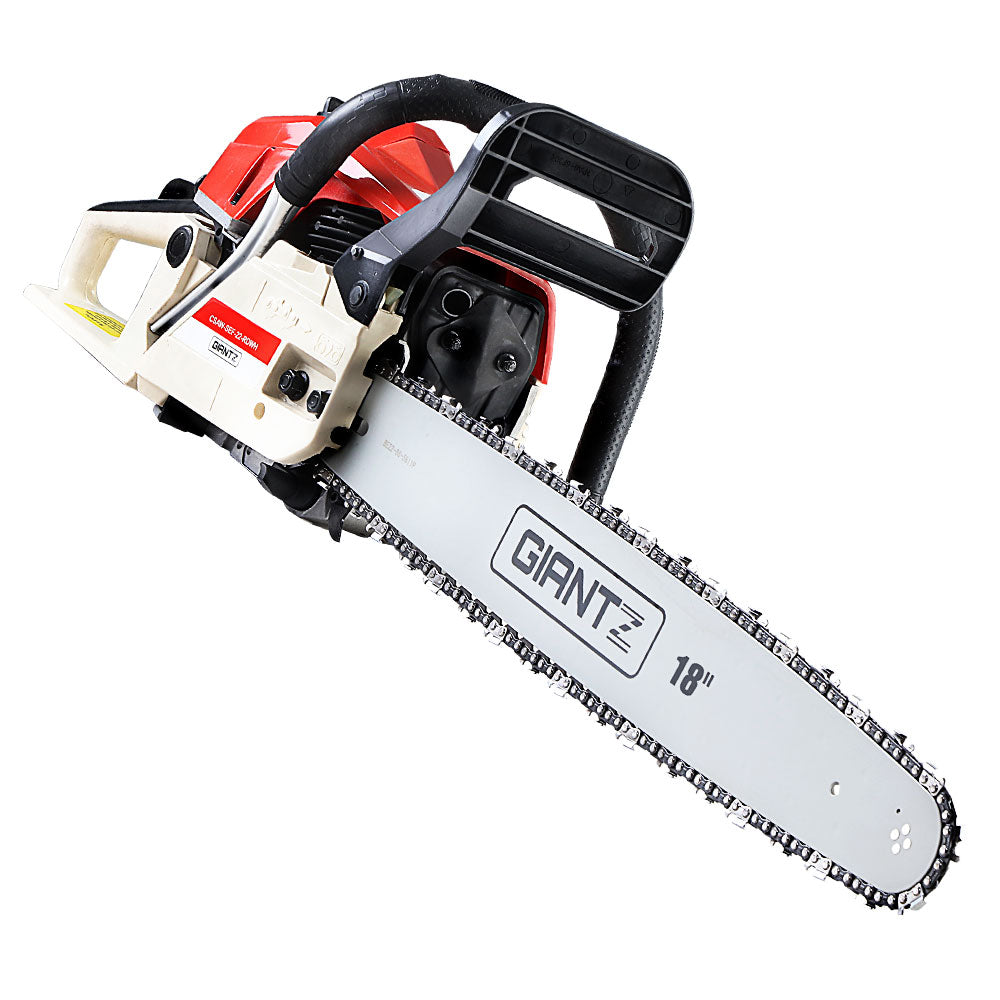 Giantz Chainsaw Petrol 45CC 18' Bar Commercial E-Start Pruning Chain Saw