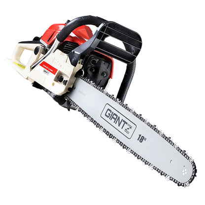 Giantz Chainsaw Petrol 45CC 18' Bar Commercial E-Start Pruning Chain Saw