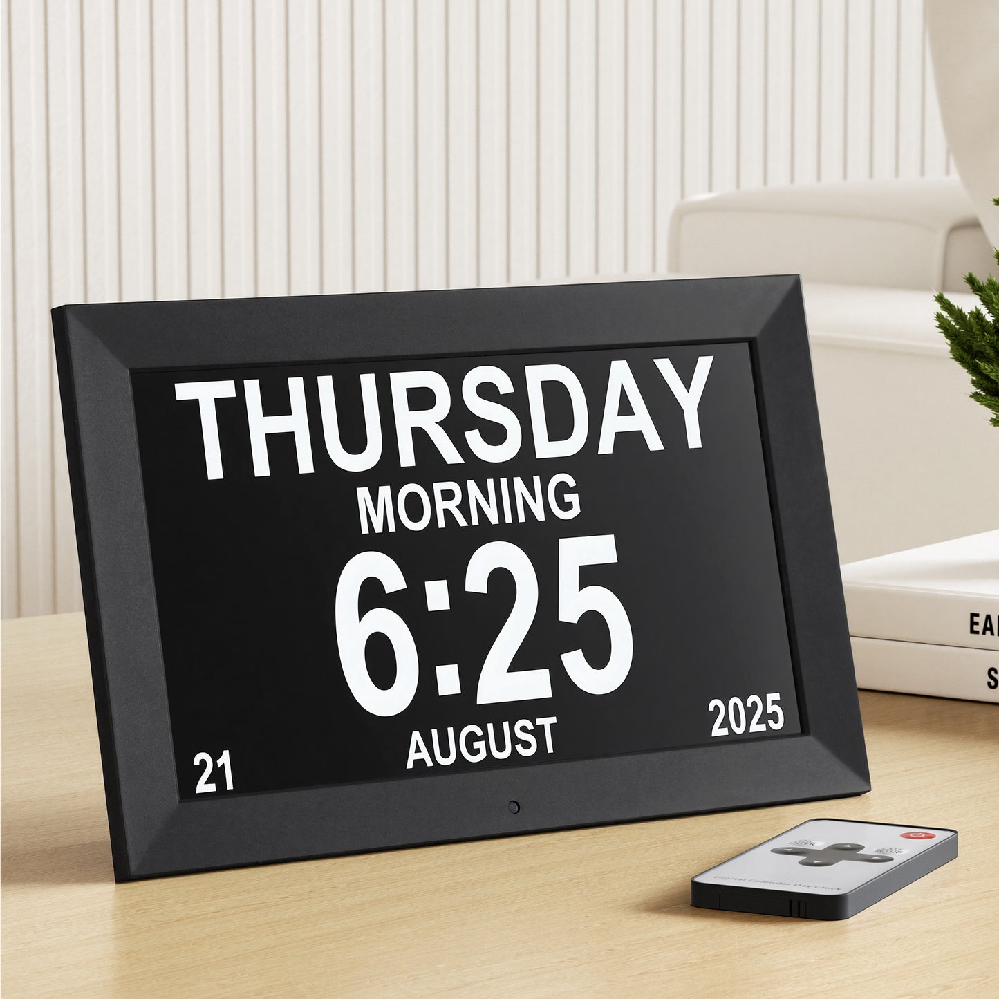 Artiss 10' Digital Day Clock Alarm Calendar Dementia Date Week Desk Clocks Black