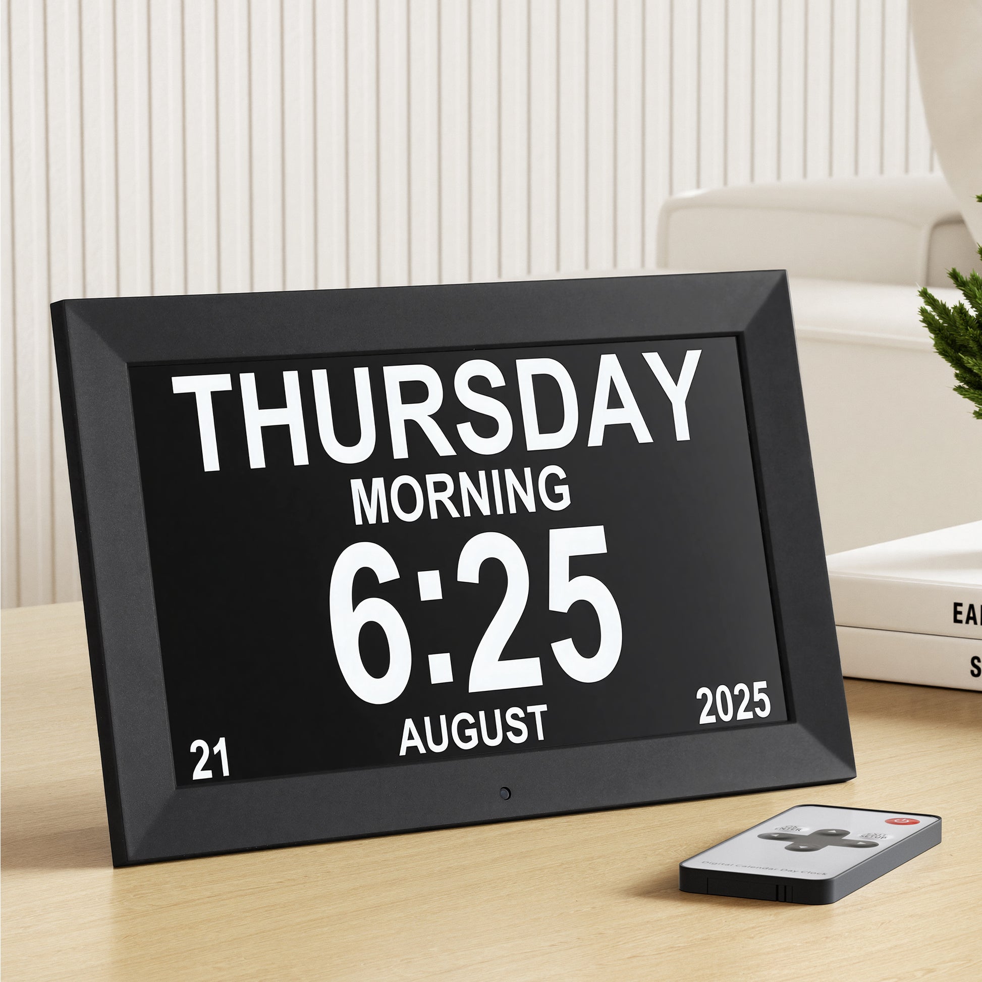 Artiss 10' Digital Day Clock Alarm Calendar Dementia Date Week Desk Clocks Black