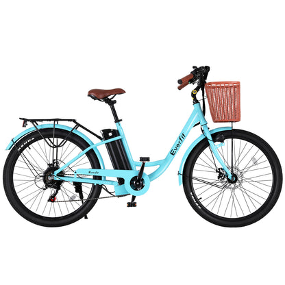 Everfit 26' Electric Bike City Bicycle eBike e-Bike Commuter w/ Battery BL
