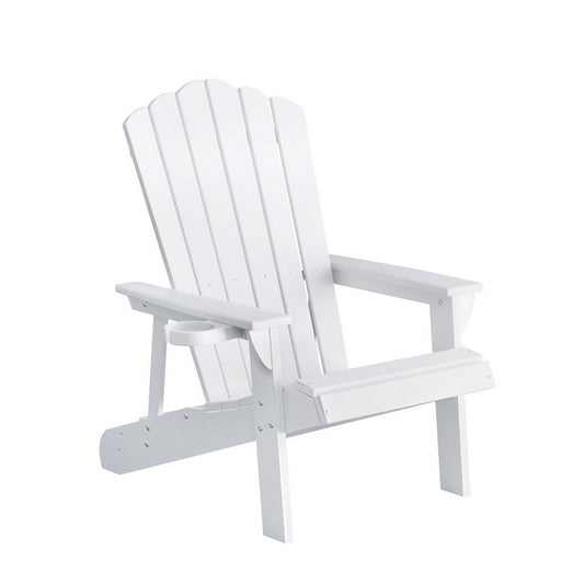 Gardeon Outdoor Chairs HDPE Adirondack Beach Chair Sun Lounge Patio Furniture Garden white