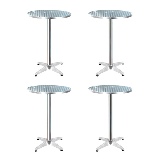 Gardeon Set of 4 Outdoor Bar Table Aluminium Round 70/110CM