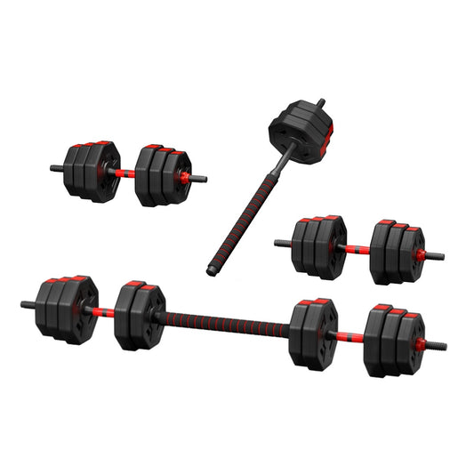 Everfit 40kg Adjustable Dumbbell Barbell Set Weight Plates Home Workout