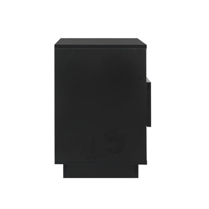 Artiss 2x Bedside Table LED with 2 Shelves - HANA Black