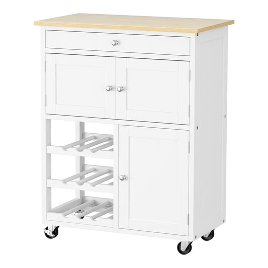 Artiss Kitchen Island Trolley Rolling Serving Cart Storage Cart Drawer Cupboard