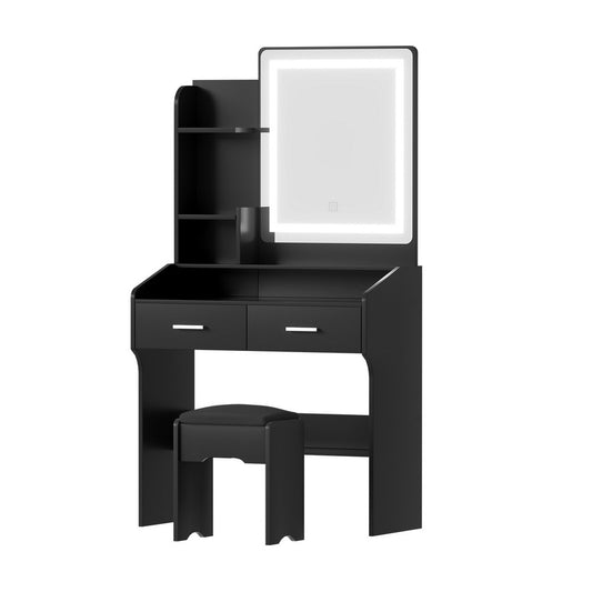 Artiss Dressing Table Set Stool Led Black