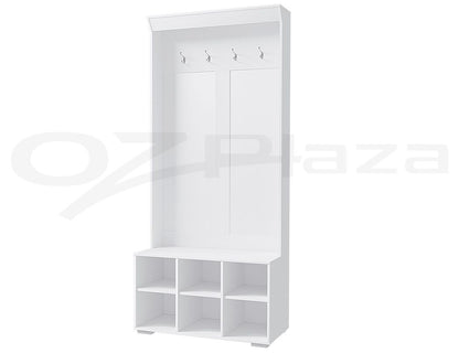 Artiss Shoe Rack Cabinet Hall Tree Coat Rack 180CM White
