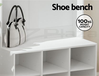 Artiss Shoe Rack Cabinet Hall Tree Coat Rack 180CM White
