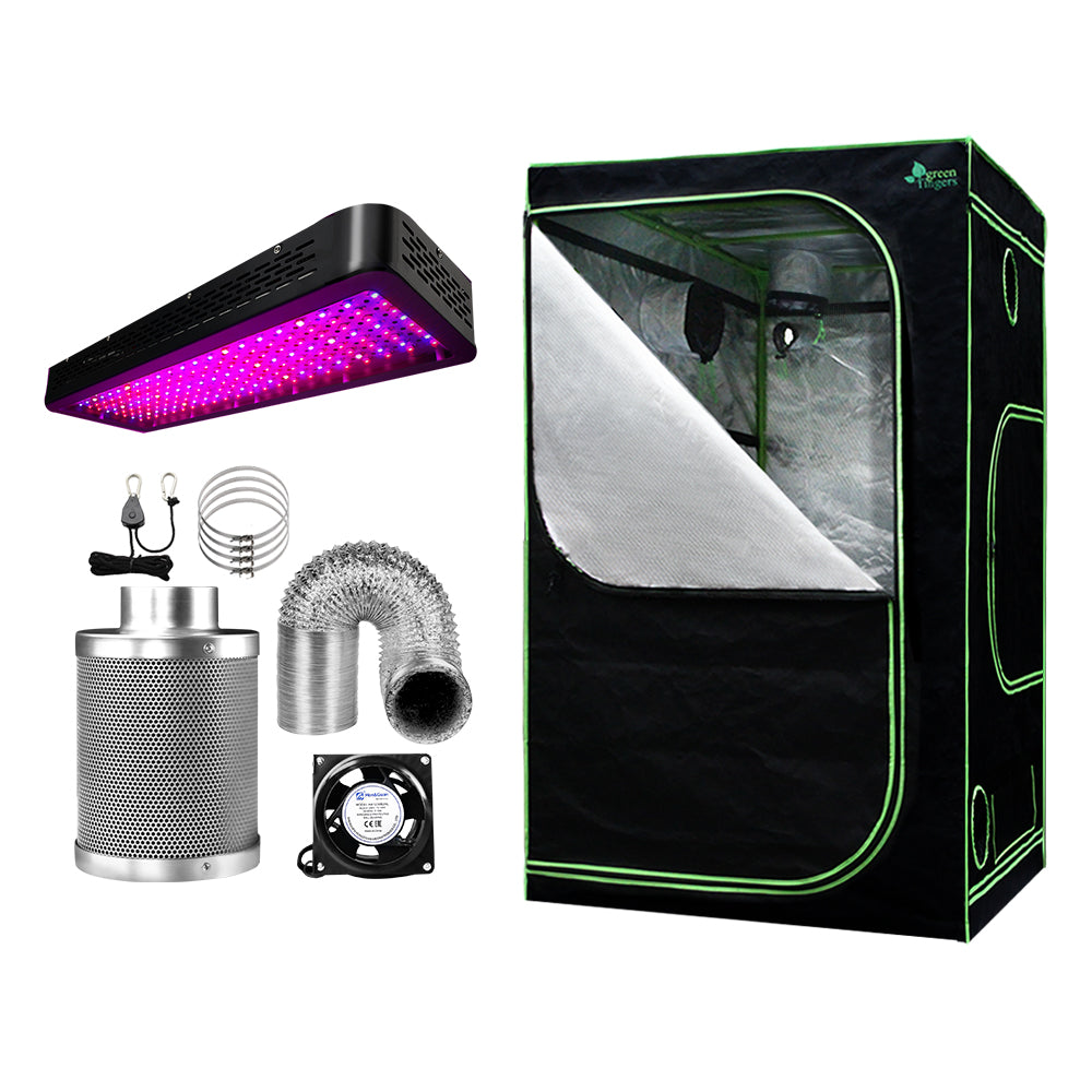 Green Fingers Grow Tent Light Kit 120x120x200CM 2000W LED 6' Vent Fan,Green Fingers Grow Tent Light Kit LED 2000W Full Spectrum 6' Vent 120x120x200CM