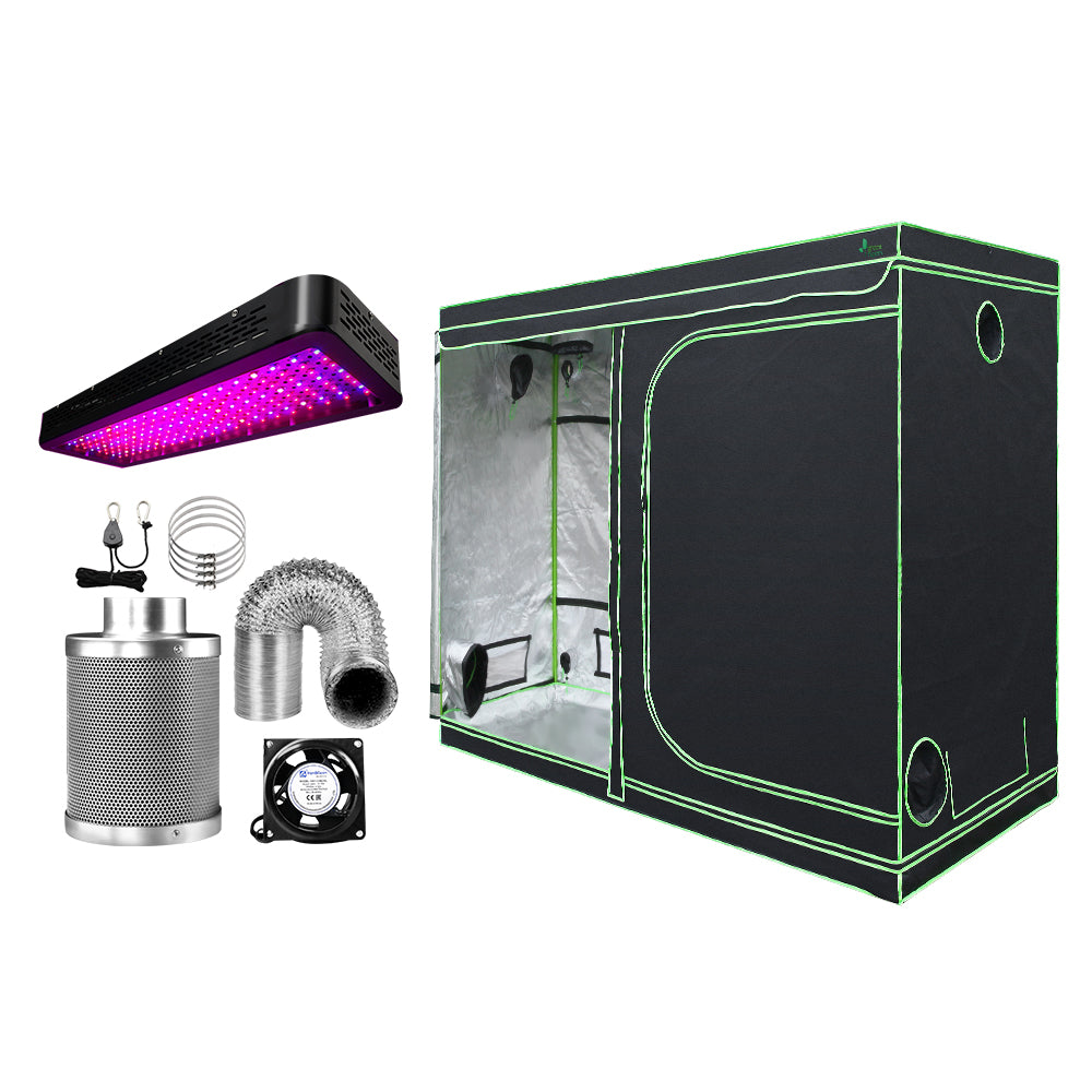 Green Fingers Grow Tent Light Kit 240x120x200CM 2000W LED 6' Vent Fan,Green Fingers Grow Tent Light Kit LED 2000W Full Spectrum 6' Vent 240x120x200CM