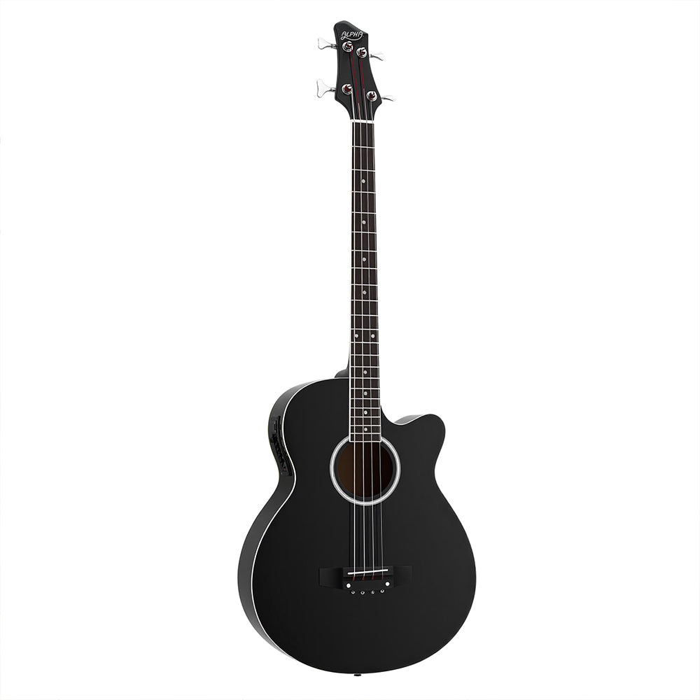 Alpha 43' Acoustic Bass Guitar Black 4-Band EQ