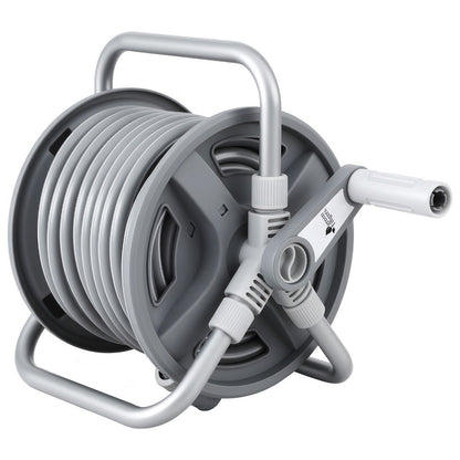Green Fingers 20m Retractable Garden Hose Reel Heavy Duty 1/2' Hose Auto Rewind