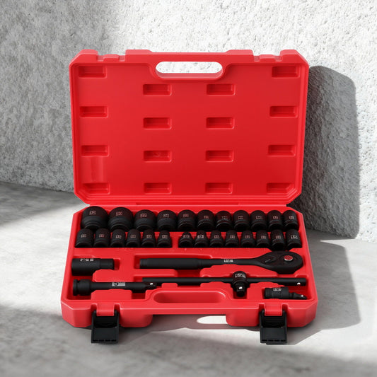 Giantz 30Pc 1/2' Drive Socket Set Cr-V Steel 8-32mm Workshop Repair