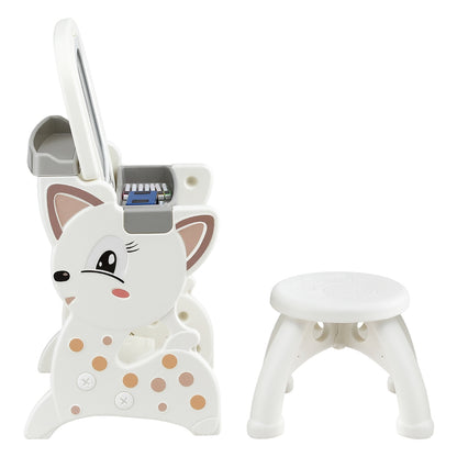 Keezi Kids Table and Chair Set 2 in 1 Easel Desk Stool w/ LCD Writing Tablet