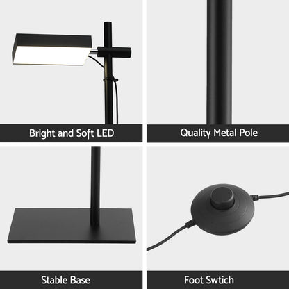 Artiss LED Floor Lamp, Modern Reading Lamp 360~ Rotating Adjustable Light Head,12W Standing Lamp for Living Room, Bedroom Office