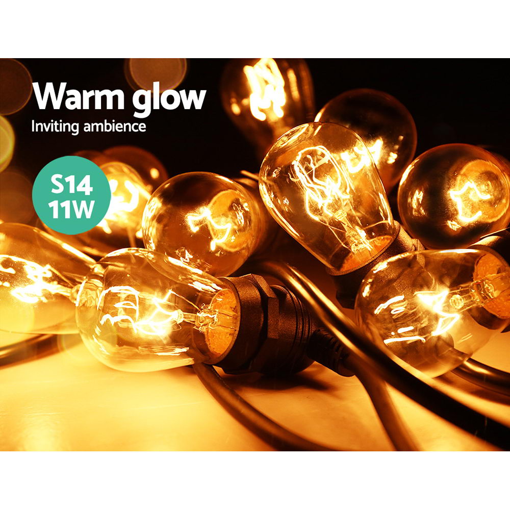 56m LED Festoon String Lights Outdoor Christmas Wedding Waterproof Garden Decor