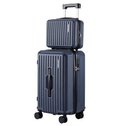 Wanderlite 2pcs Trunk Luggage Suitcase Travel Carry On TSA Lock 12' 20' Navy