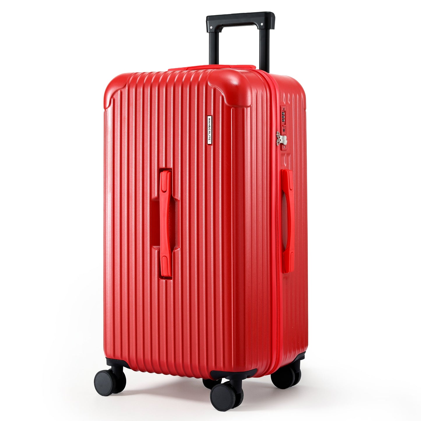 Wanderlite 28' Trunk Luggage Suitcase Travel 5 Wheels Type-C Port TSA Red