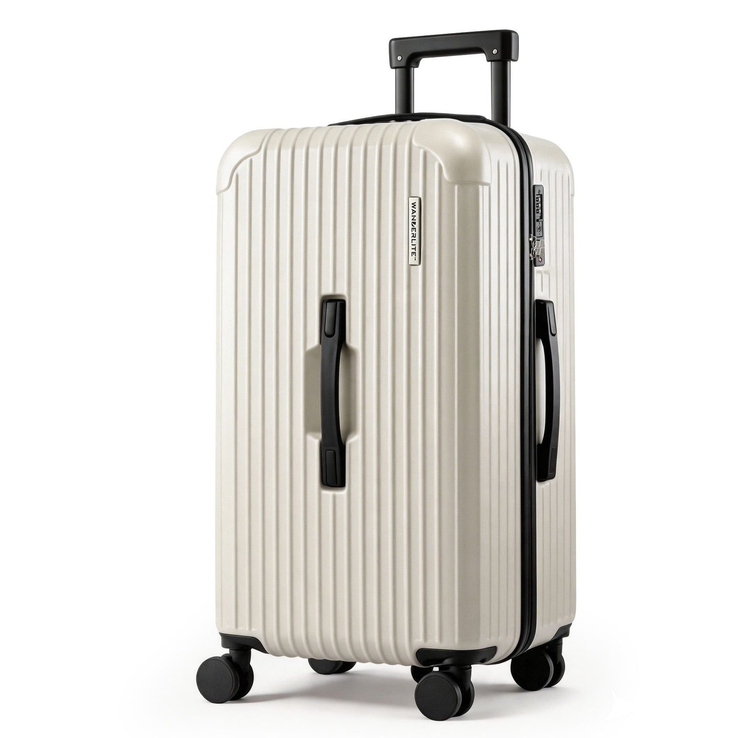 Wanderlite 28' Trunk Luggage Suitcase Travel 5 Wheels Type-C Port TSA Smoky White