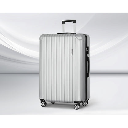 Wanderlite 28-inch Luggage Set with TSA Lock�ABS Hard Shell Travel Suitcase Organiser Luggage Case Light Grey
