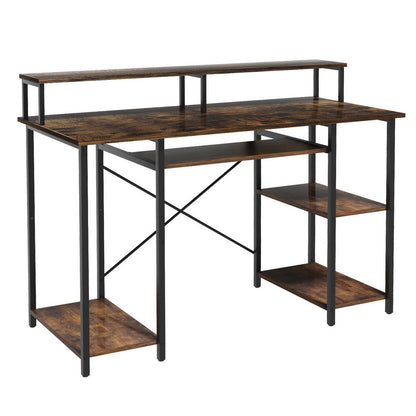 Artiss Computer Desk Laptop Desks Home Office Study Table Open Shelf Brown 120CM