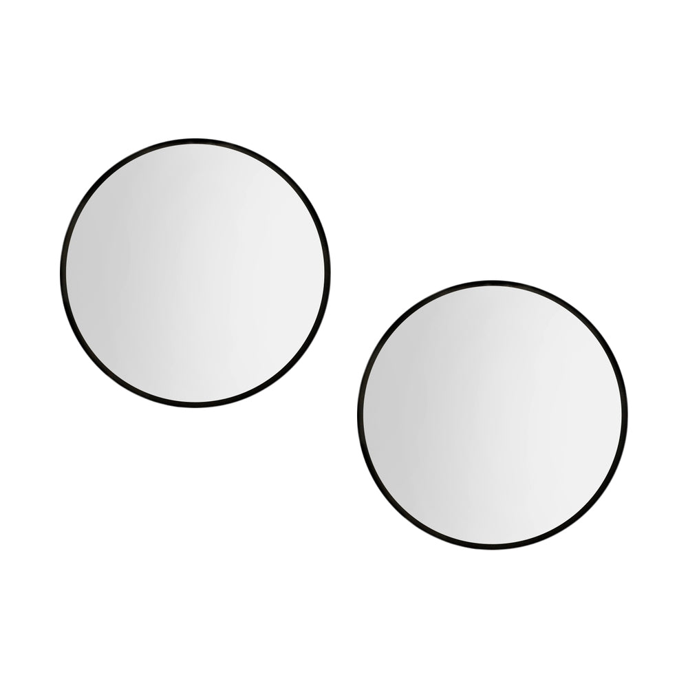 Embellir 2 Wall Mirror Makeup 50cm Home Decor Framed Mirrors Bathroom Round Black