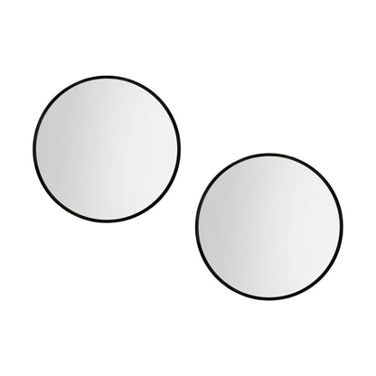 Embellir 2 Wall Mirror Makeup 50cm Home Decor Framed Mirrors Bathroom Round Black