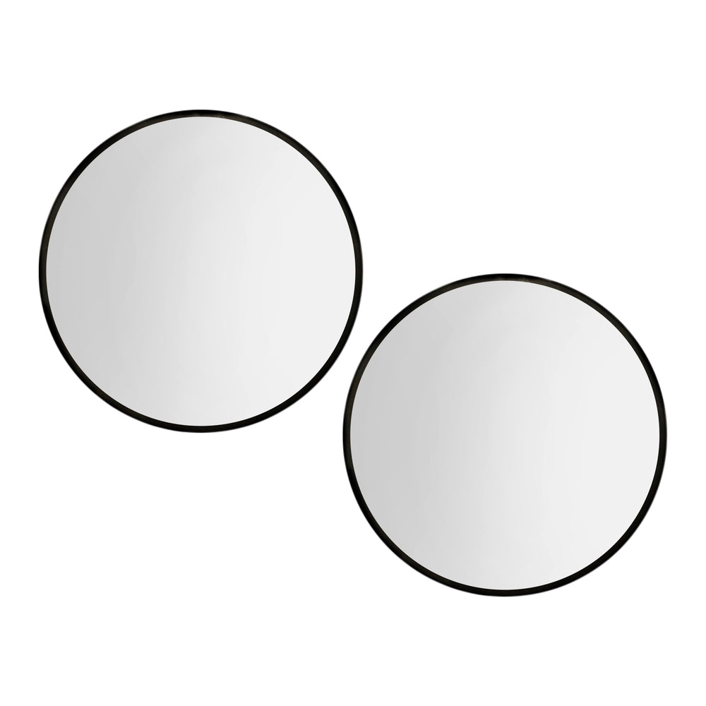 Embellir 2 Wall Mirror Makeup 80cm Home Decor Framed Mirrors Bathroom Round Black