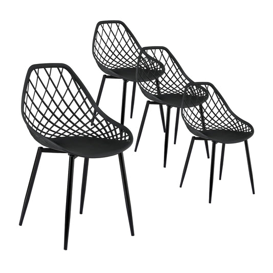 Gardeon 4PC Outdoor Dining Chairs PP Lounge Chair Patio Garden Furniture Black