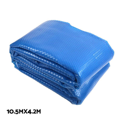 Aquabuddy Pool Cover 500 Micron 10.5x4.2m Silver Swimming Pool Solar Blanket 5.5m Roller