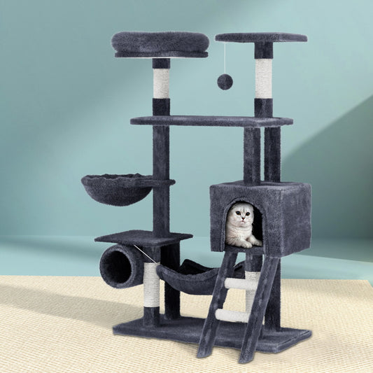 i.Pet Cat Tree 144cm Tower Scratching Post Scratcher Wood Condo Toys House Bed
