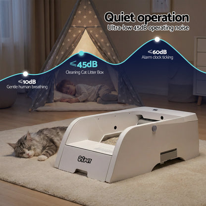 i.pet Automatic Cat Litter Box Self Cleaning Smart Pet Toilet App Control 5L White