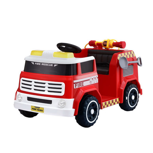 Rigo Kids Ride On Car Electric Fire Engine Fighting Truck with Water Gun Music