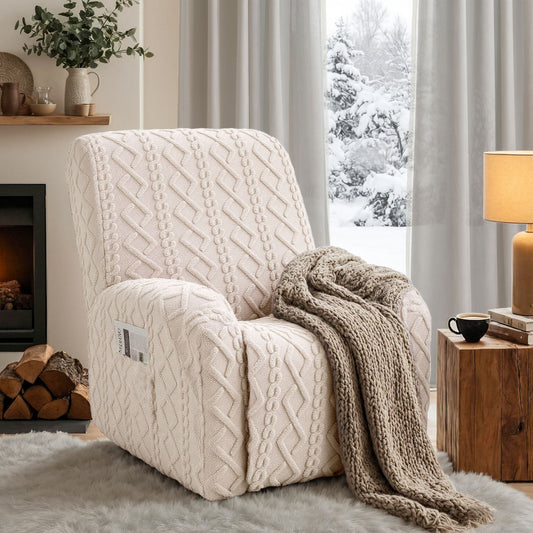 Artiss Recliner Chair Covers with Storage Side Pockets Beige