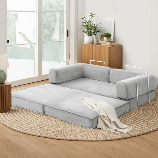 Artiss Convertible Folding Sofa Bed Grey