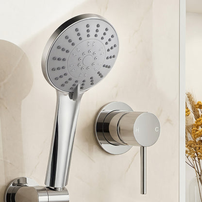 Cefito 4.5' Handheld Shower Head Round with Wall Bathroom Mixer Silver