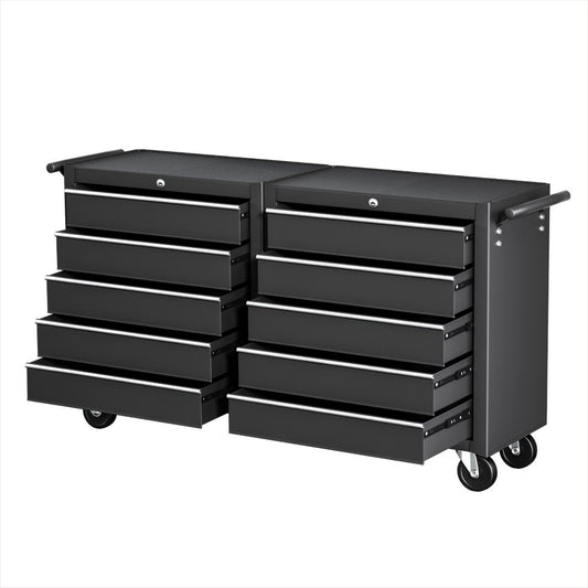 Giantz Tool Chest Trolley 10 Drawers Toolbox Storage Black