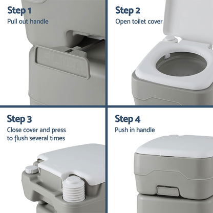 Weisshorn 20L Portable Camping Toilet Shower Tent Changing Room Outdoor Loo Set