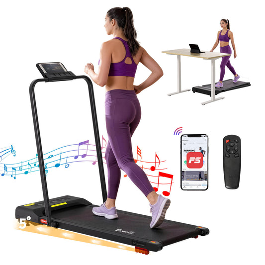 Everfit Treadmill Electric Walking Pad Incline Under Desk 380mm Black