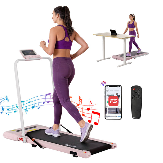 Everfit Treadmill Electric Walking Pad Under Desk Home Gym Fitness 400mm Pink