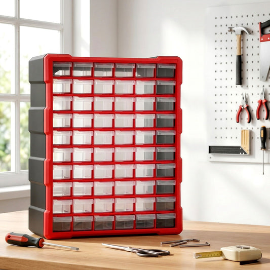 Giantz 60-Drawer Tool Storage Cabinet, Anti-Drop Hardware Organizer Storage Box