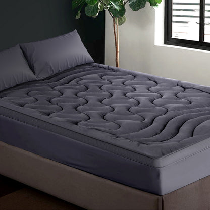 Giselle Bedding 3-Zone Pillowtop Mattress Topper 1000GSM for Back Pain Relief Washable with 45cm Deep Pocket Single